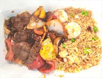 King Prawn Rice with Beef in Blackbean sauce